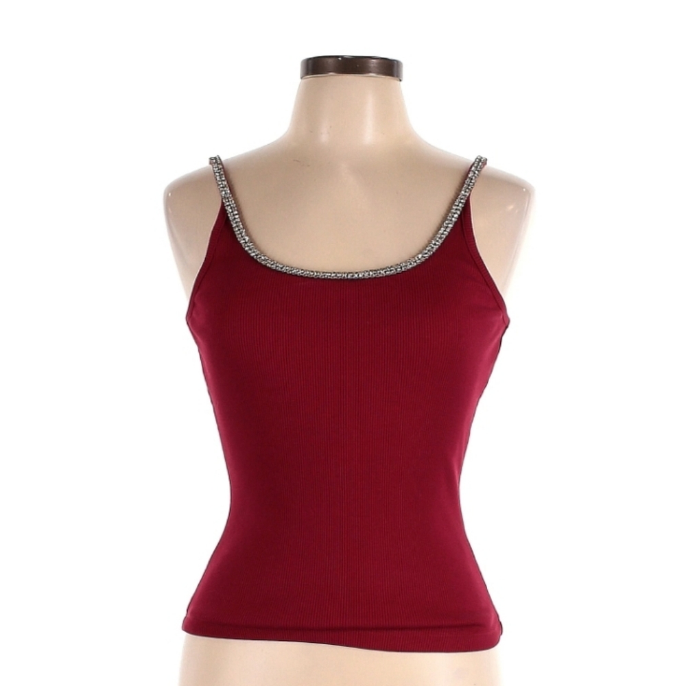 HUGO Vibrant Red Ribbed Top
